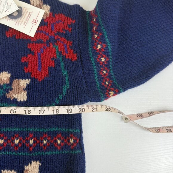 NWT SKYR Sportswear 100% Shetland Wool Floral Fair Isle Sweater - Picture 9 of 12